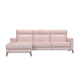 Pink L-shape Full-grain leather sofa