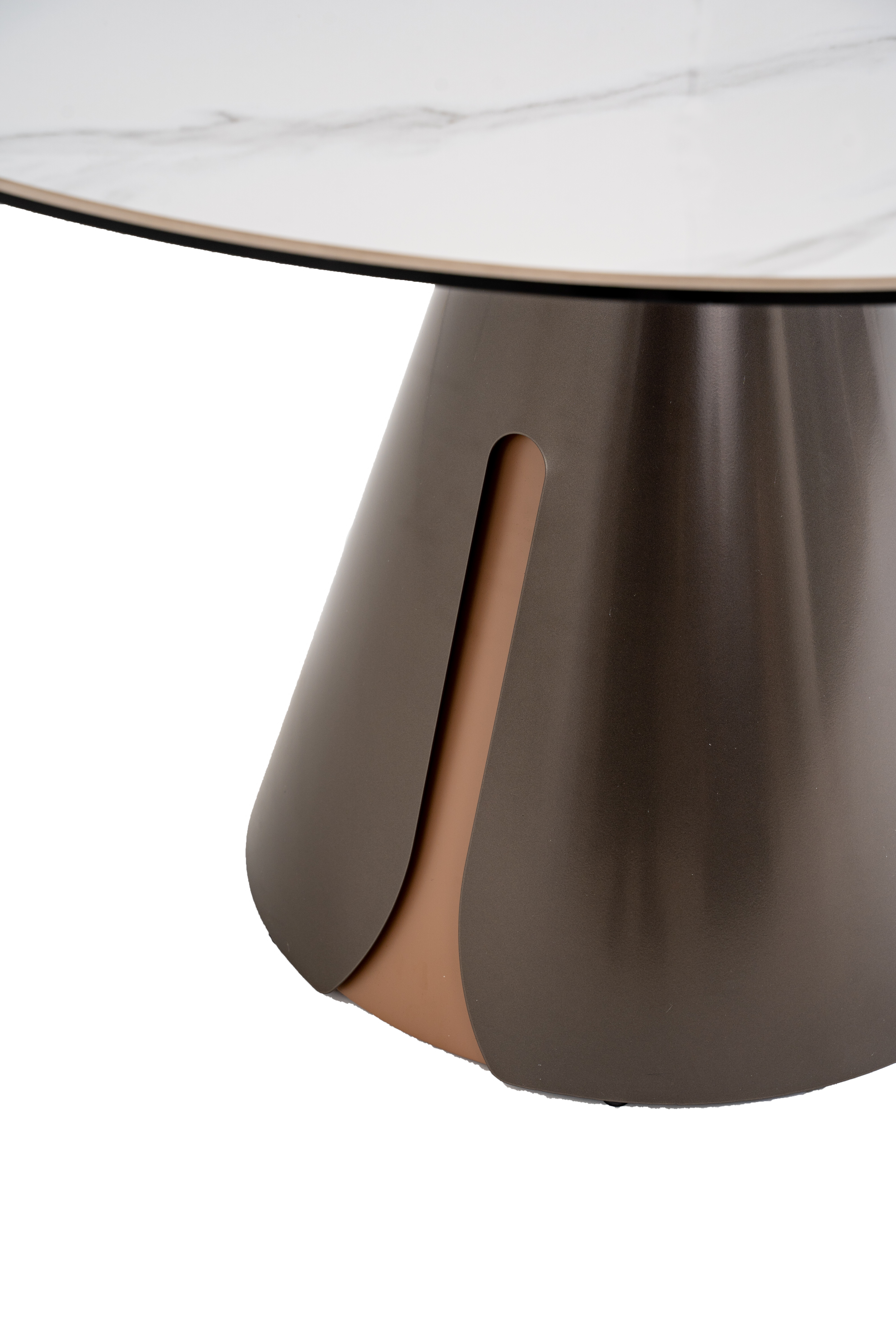 Caelinus Round Extendable Dining Table / Sintered Stone Extendable : 1.35 meter / Glossy-Snowberg White Only Casa Concetto Singapore