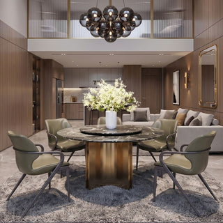 Verde Levanto Luxury Stone Dining Table with Lazy Susan Casa Concetto Singapore
