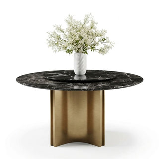 Verde Levanto Luxury Stone Dining Table with Lazy Susan Casa Concetto Singapore