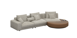 Wilmot / Fixed / Fabric Seat with Leather Ottoman Casa Concetto Singapore